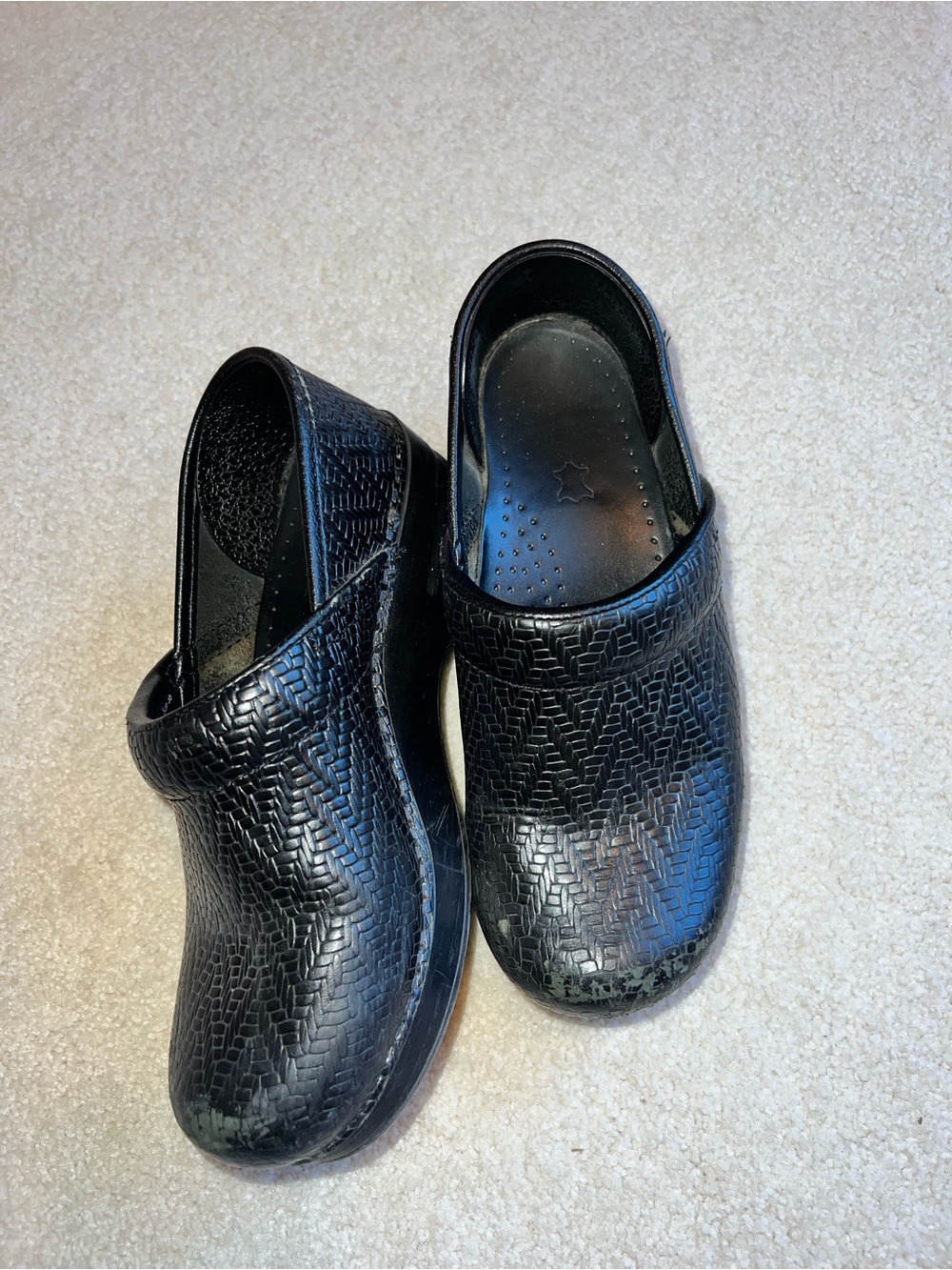 Dansko Black Textured Slip-On Clogs